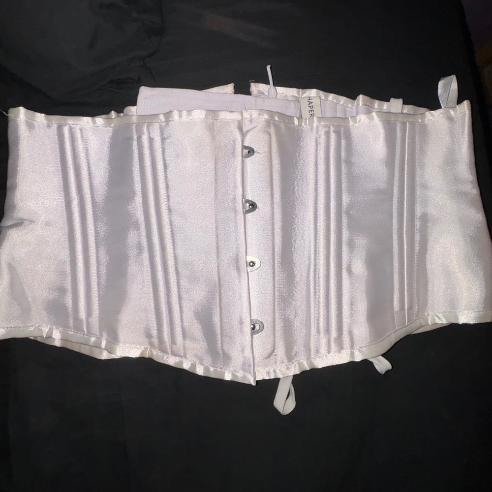 SHAPERX white steel boned laced corset